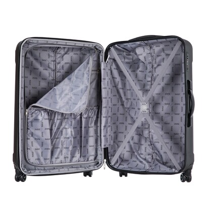 DUKAP Intely 28" Hardside Suitcase, 4-Wheeled Spinner, TSA Checkpoint Friendly, Black (DKINT00M-BLK)