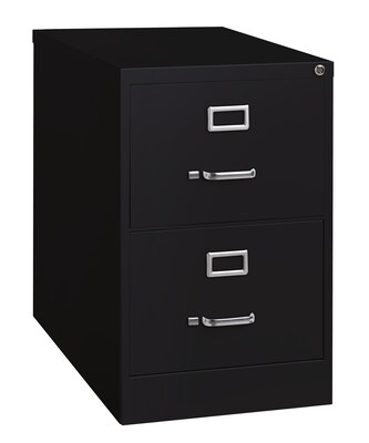 Hirsh Commercial 2-Drawer Vertical File Cabinet, Legal Size, Lockable, 28.375H x 18W x 26.5D, Black (14103)