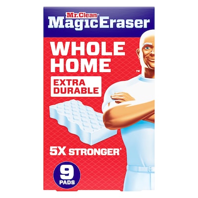 Mr. Clean Magic Eraser Sponge, White, 9 Pads/Pack (22880)