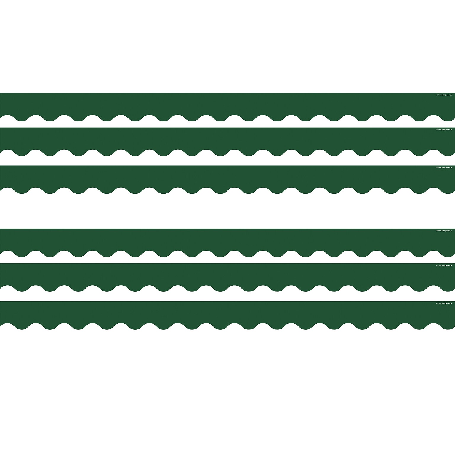 Teacher Created Resources Border Trim, 2.19 x 2.92, Pine Green Scalloped, 12/Pack, 6 Packs/Bundle (TCR9239-6)