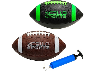 Xcello Sports JR Footballs, Assorted Colors, 2/Pack (XS-FB-JRPVC-2)