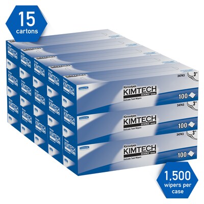 Kimtech Science Kimwipes Delicate Task Wipers, 11.22 x 12.3, White, 3-ply, 100 Sheets/Box, 15 Boxe