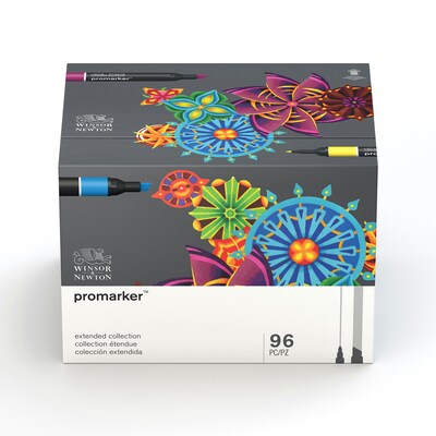 Winsor & Newton Promarker Dual-Tip Alcohol Based Marker, Extended Collection, 96/Pack (WNX0290152)