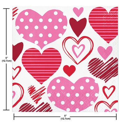 Say Hooray! Joyful Hearts Valentine's Day Tableware Kit, Mulitcolored, 49/Pack (DTC9624E2A)
