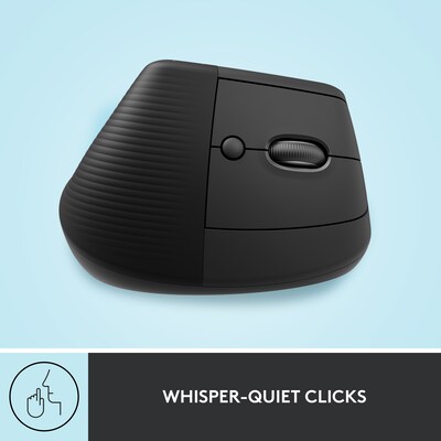 Logitech Lift Vertical Wireless Ergonomic Optical Mouse, Graphite (910-006466)