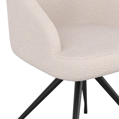 Martha Stewart Sora Fabric Swivel Stationary Office Chair, White/Oil Rubbed Bronze (CH222119WHBK)