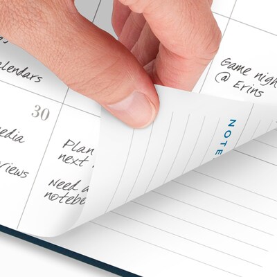 2025-2026 AT-A-GLANCE Signature 8.5" x 11" Academic Weekly & Monthly Planner, Faux Leather Cover, Navy