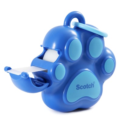Scotch Paw Desktop Dispenser w/Tape, 1 Core, Blue (159-PAW-B)