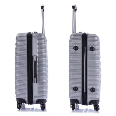 InUSA Royal 2-Piece Hardside Spinner Luggage Set, TSA Checkpoint Friendly, Silver (IUROY0SM-SIL)