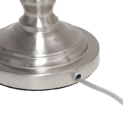 Lalia Home Classix 63"/29" Brushed Nickel Three-Piece Floor/Table Lamp Set with Tapered Shades (LHS-1000-BN)