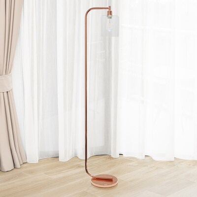Creekwood Home 63" Metal Floor Lamp with Cylindrical Shade, Rose Gold (CWF-1000-RG)