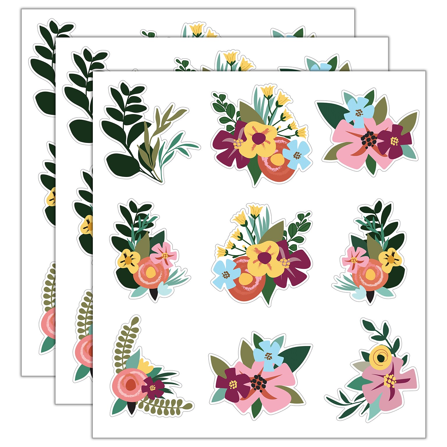 Carson Dellosa Education Grow Together Jumbo Flowers and Greenery Cut-Outs, 12/Pack, 3 Packs/Bundle (CD-120644-3)