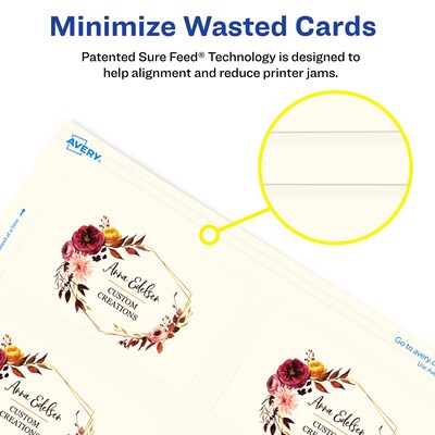 Avery Clean Edge Business Cards, 3.5" x 2", Matte Ivory, 200/Pack (5876)