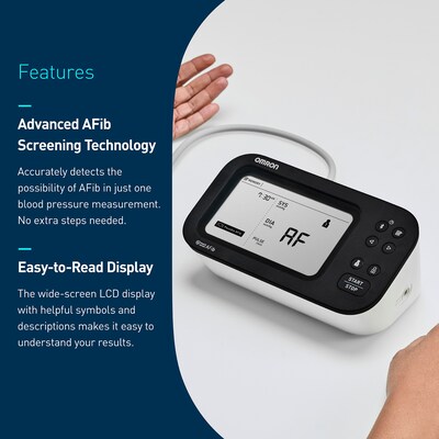 Omron 7 Series Bluetooth Upper Arm Blood Pressure Monitor, Black/White (BP7360)