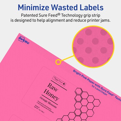 Avery Hemp Arched Laser/Inkjet Multipurpose Labels, 3" x 2-1/4", Off-White (360/Box)