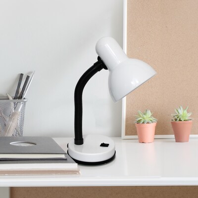 Simple Designs Basic LED Desk Lamp, 14.25", White (LD1003-WHT-LB)