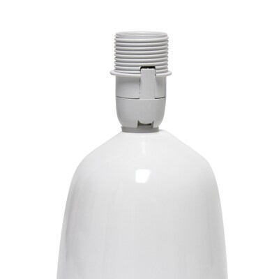 Simple Designs Ceramic Thimble Base 10.04" LED Table Lamp, Off White (LT1134-OFF)