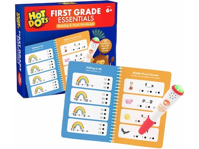 Educational Insights Hot Dots First-Grade Essentials Reading and Math Workbook (2444)