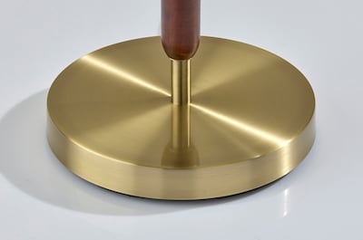 Adesso Laine 62.5"H Antique Brass Floor Lamp with Beige Linen Shade (4344-15)