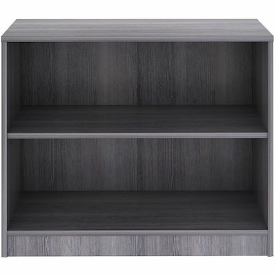 Lorell 30 2-Shelf Bookcase with Adjustable-Shelves, Weathered Charcoal Laminate (LLR69630)