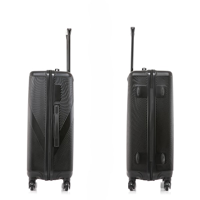 DUKAP Discovery 25.59" Hardside Suitcase, 4-Wheeled Spinner, TSA Checkpoint Friendly, Black (DKDIS00M-BLK)
