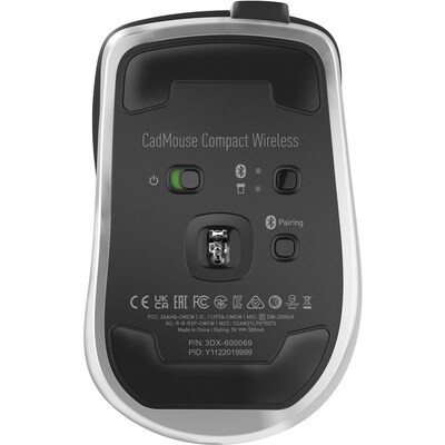 3Dconnexion CadMouse Wireless Ergonomic Curved Optical USB Mouse, Black (3DX-700118)