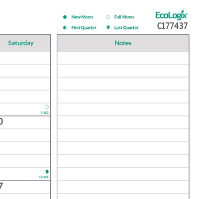 2026 Brownline EcoLogix 22" x 17" Monthly Desk or Wall Calendar, White/Green (C177437)