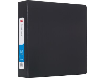 Staples Standard 2-Inch 3-Ring Non-View Binder, Holds Up to 450 Sheets, Black, Durable Binder for Office & School