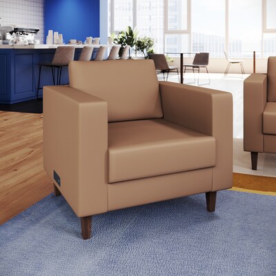 Flash Furniture Hercules Artemis LeatherSoft Reception Chair, Cognac (ZB89211SCOGNAC)