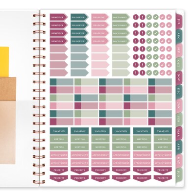 2025-2026 AT-A-GLANCE BADGE Floral 8.5" x 11" Academic Weekly & Monthly Planner, Plastic Cover, Multicolor (1734F-905A-26)