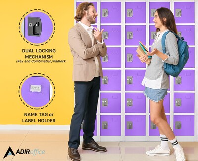 AdirOffice 72'' 6-Tier Purple Storage Locker, 2/Pack (629-206-PUR-2PK)