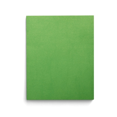 Staples Smooth 2-Pocket Paper Folder with Fasteners, Green, 25/Box (50773/27541-CC)