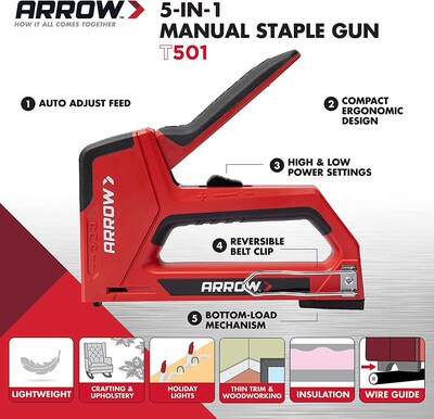 Arrow Carton Stapler, 100-Sheet Capacity /Each (AFCT501)