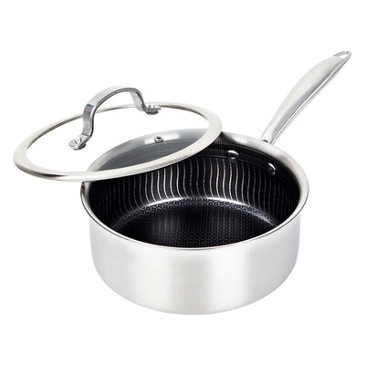 Brentwood 2.2-Qt. Saucepan With Glass Lid, Stainless Steel (B-SPH18L)