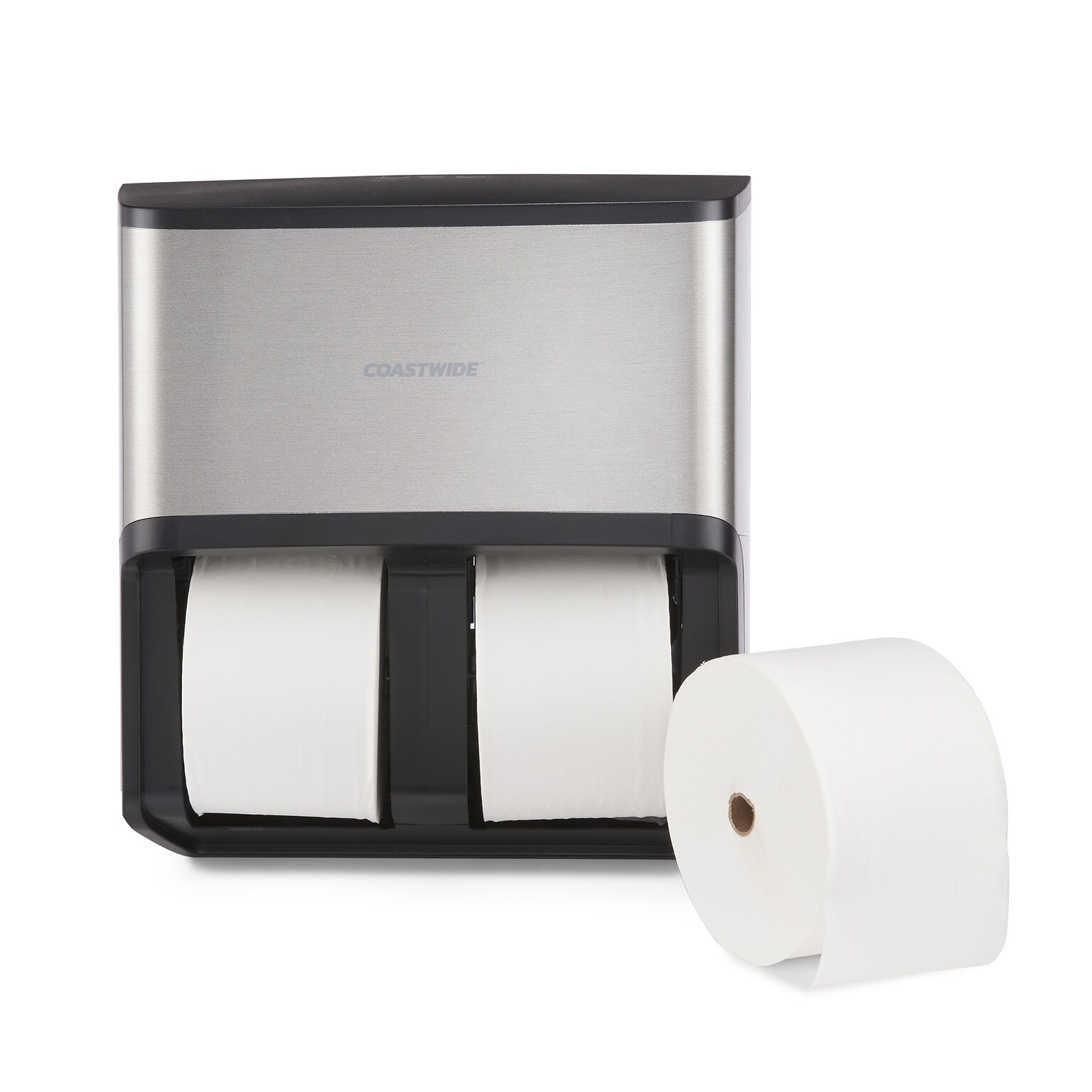 Coastwide Professional™ J-Series Quad Bath Tissue Dispenser, Black/Metallic (CWJ4BT-S)