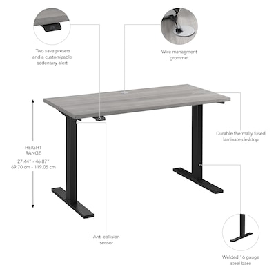 Bush Business Furniture Move 60 Series 48"W Electric Height Adjustable Standing Desk, Platinum Gray/Black (M6S4824PGBK)