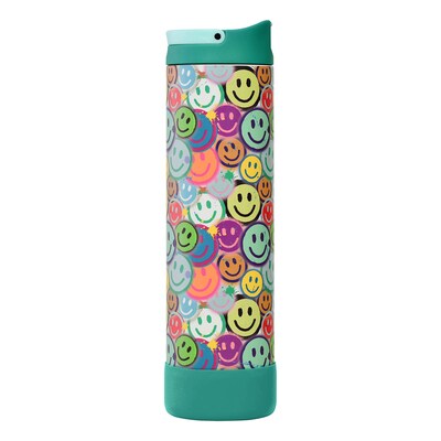 Elemental Iconic Pop Stainless Steel Triple Wall Insulated Water Bottle, 20 oz., Graffiti Smile (EMLEB20SM31P)
