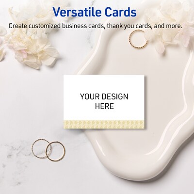 Avery Gold Lace Business Cards, 2" x 3.5", Matte White, 80/Pack (19479399626)