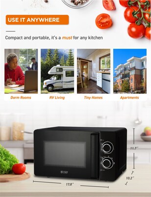 Commercial Chef 0.7 Cu. Ft. Countertop Microwave, Black (CHM7DBD)