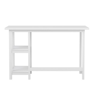 Martha Stewart Beckett 48"W Solid Wood Rectangular Home Office Trestle Desk, White Wood Grain (BLNFYHY1071WH)