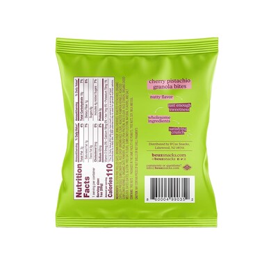 Bcuz Gluten Free Cherry Pistachio Granola Bites, 1 oz., 18 Bags/Box (BCZ-CHE118)