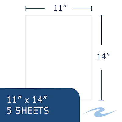 Roaring Spring Paper Products White Posterboard, 11" x 14", 5 Sheets/Pack, 24 Packs/Case (48003CS)