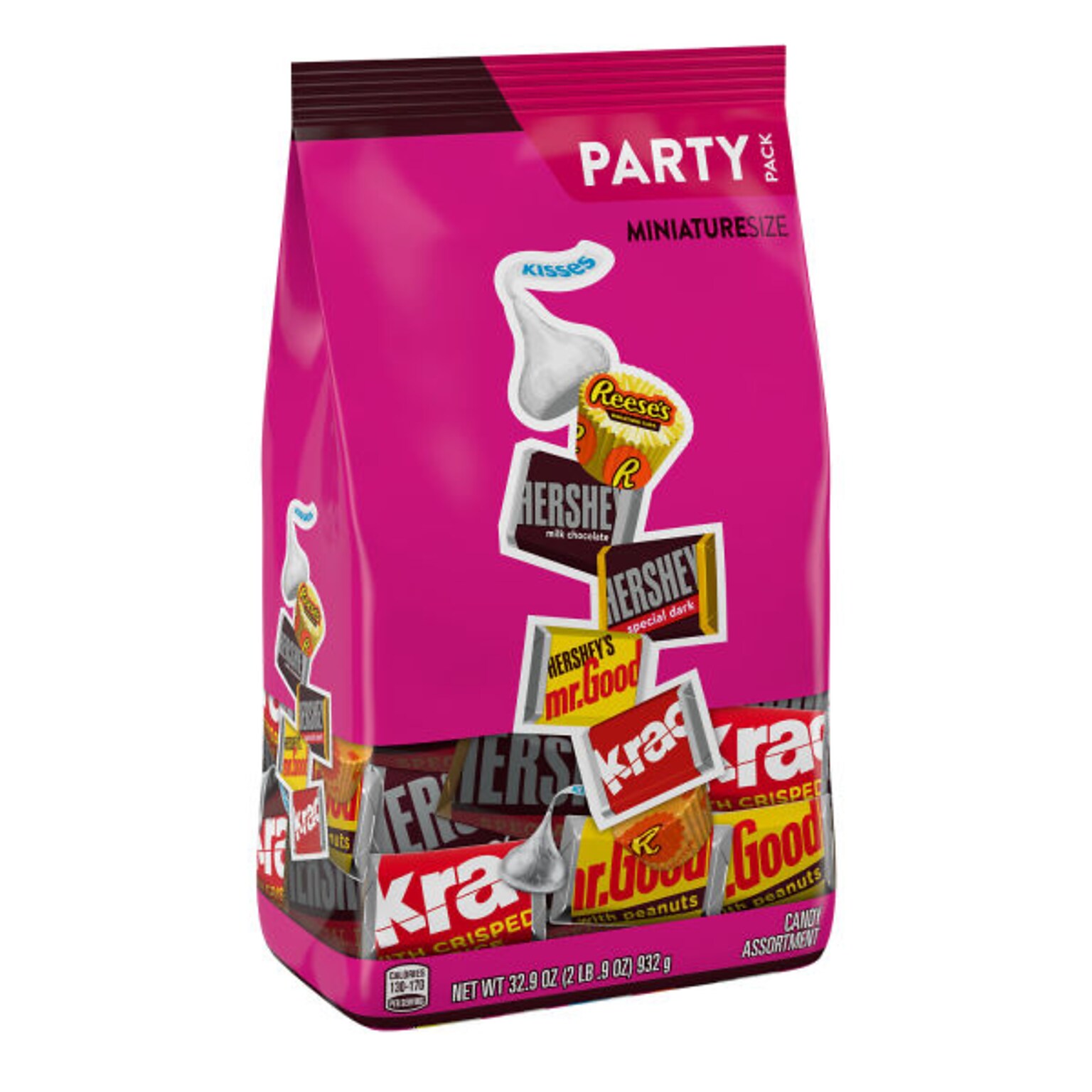 HERSHEYS and REESES Miniatures Assorted Chocolate Candy Party Pack, 32.9 oz. (3400099982)