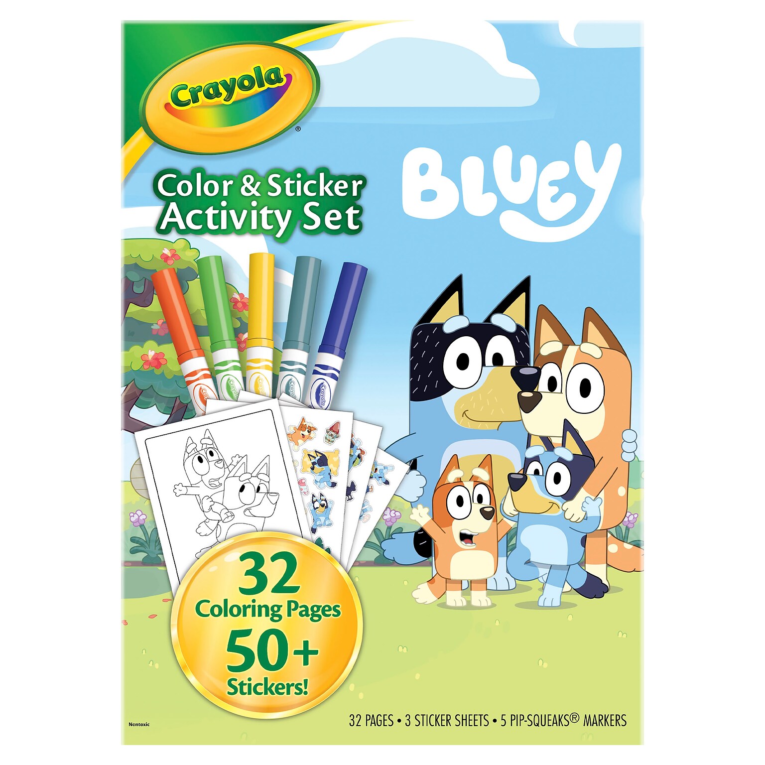 Crayola Bluey Color & Sticker Activity Set, 32 Pages (04-2743)