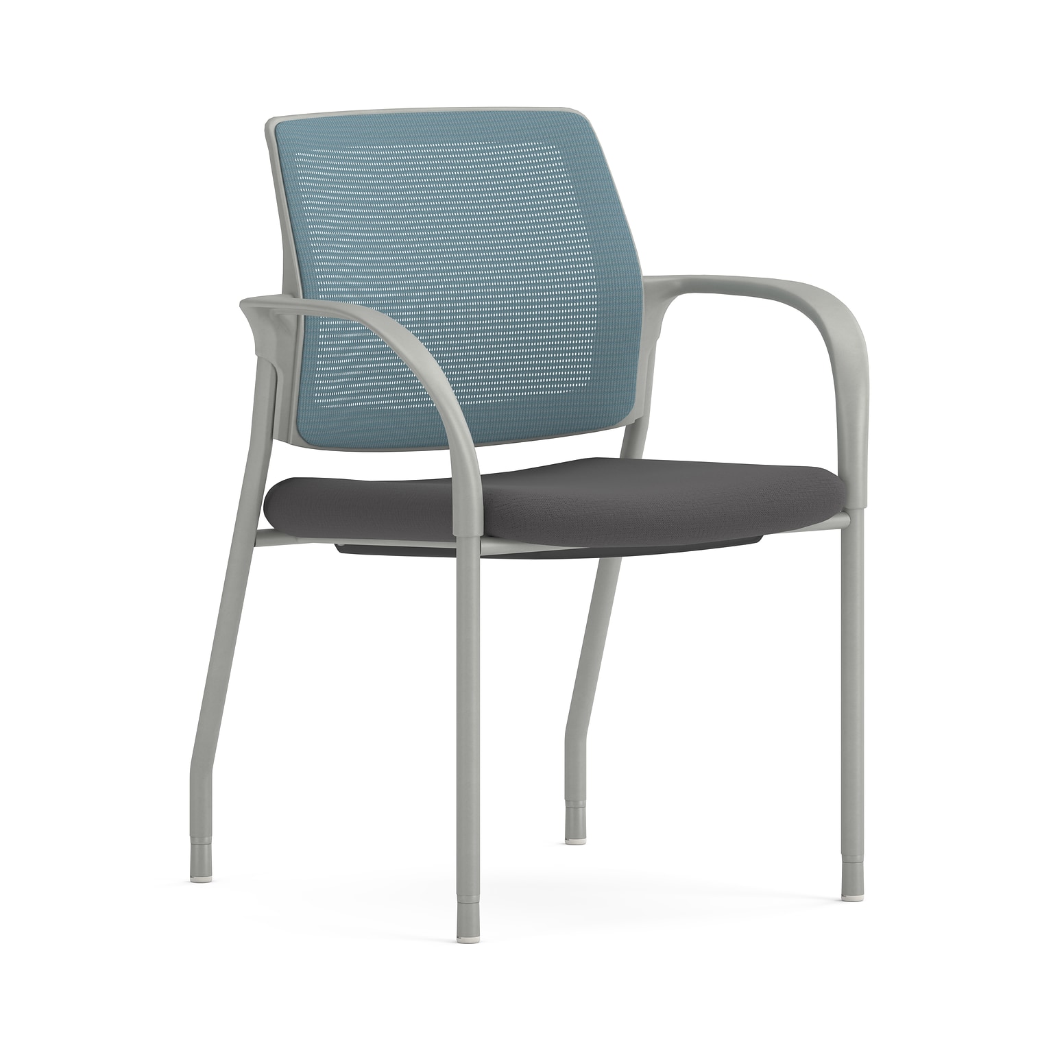 HON Ignition Mesh/Fabric Multi-Purpose Stacking Chair, Charcoal/Breeze (HIGS6.F.E.IB.HAML17.PLAT)