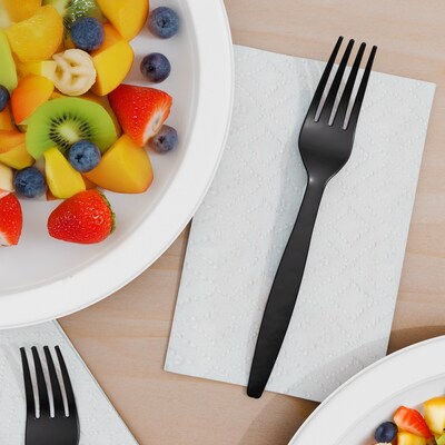 Perk™ Polystyrene Fork, Heavy-Weight, Black, 100/Pack (PK56392)