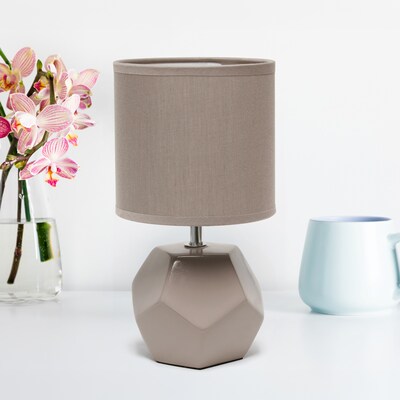 Creekwood Home Geometric 10.24" LED Table Lamp, Grey (CWT-1016-GY)
