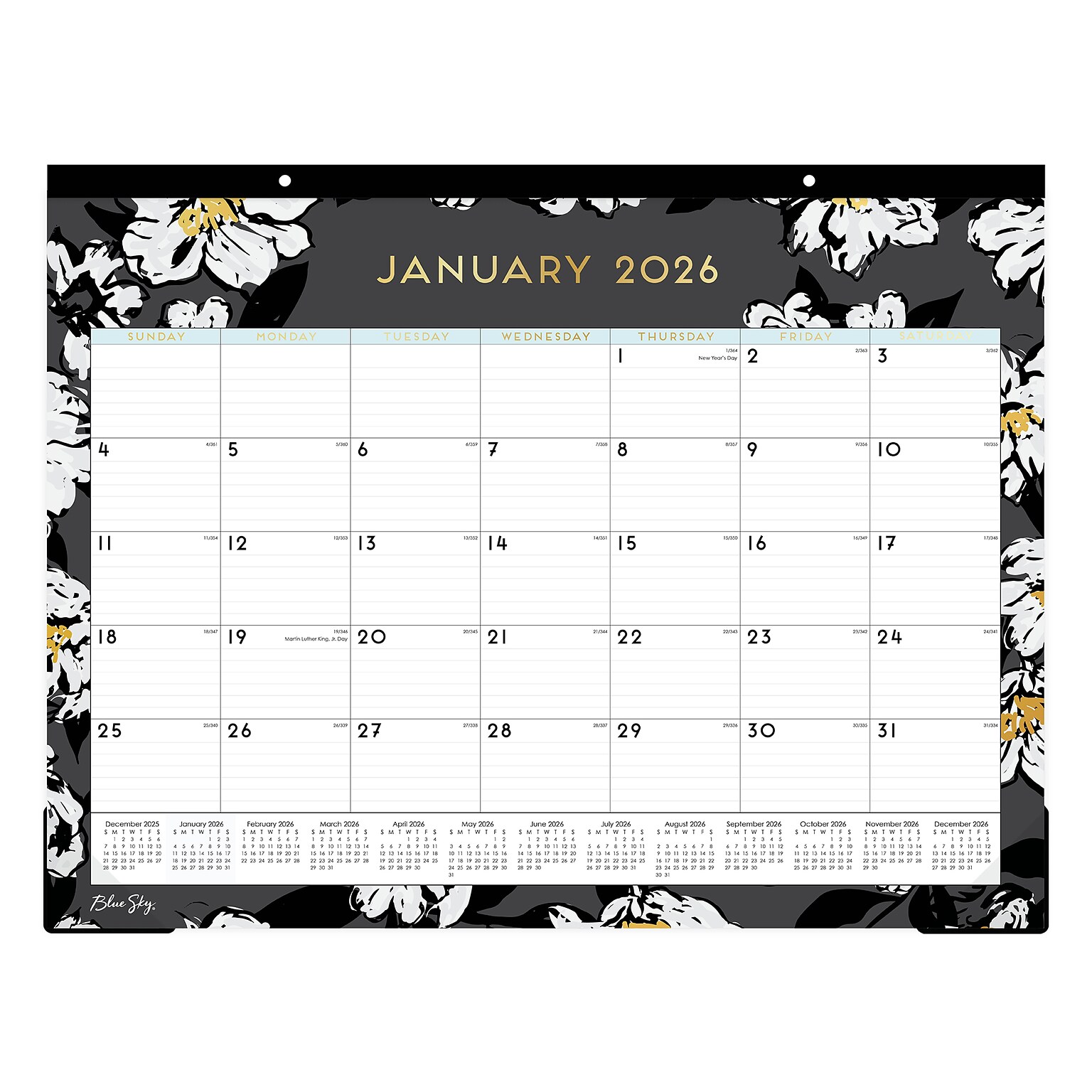 2026 Blue Sky Baccara 22 x 17 Monthly Desk Calendar (110215-26)