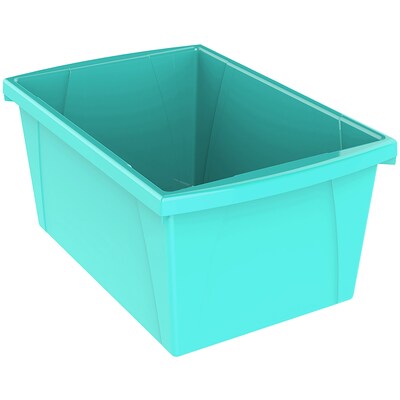 Storex Plastic Medium Classroom Storage Bin, 16.75"x 11.87"x 8.28", Teal, Pack of 2 (STX61478U06C-2)