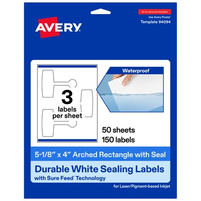Avery Laser/Inkjet Multipurpose Labels, 5-1/8 x 4, White, 150 Labels/Box (19479370698)